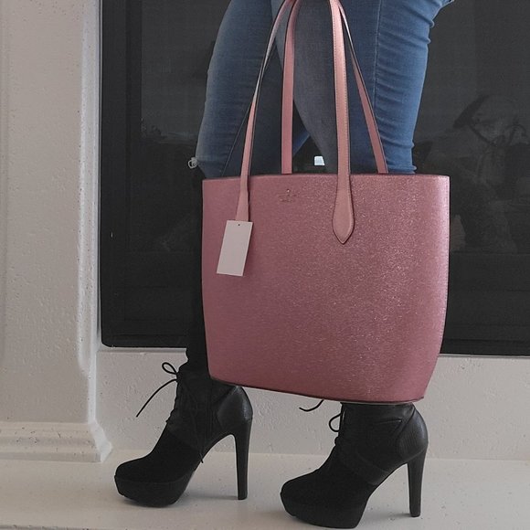 kate spade Handbags - 🚫 SOLD NWT KATE SPADE MITTEN PINK TINSEL KATE SPADE GLIMMER TOTE